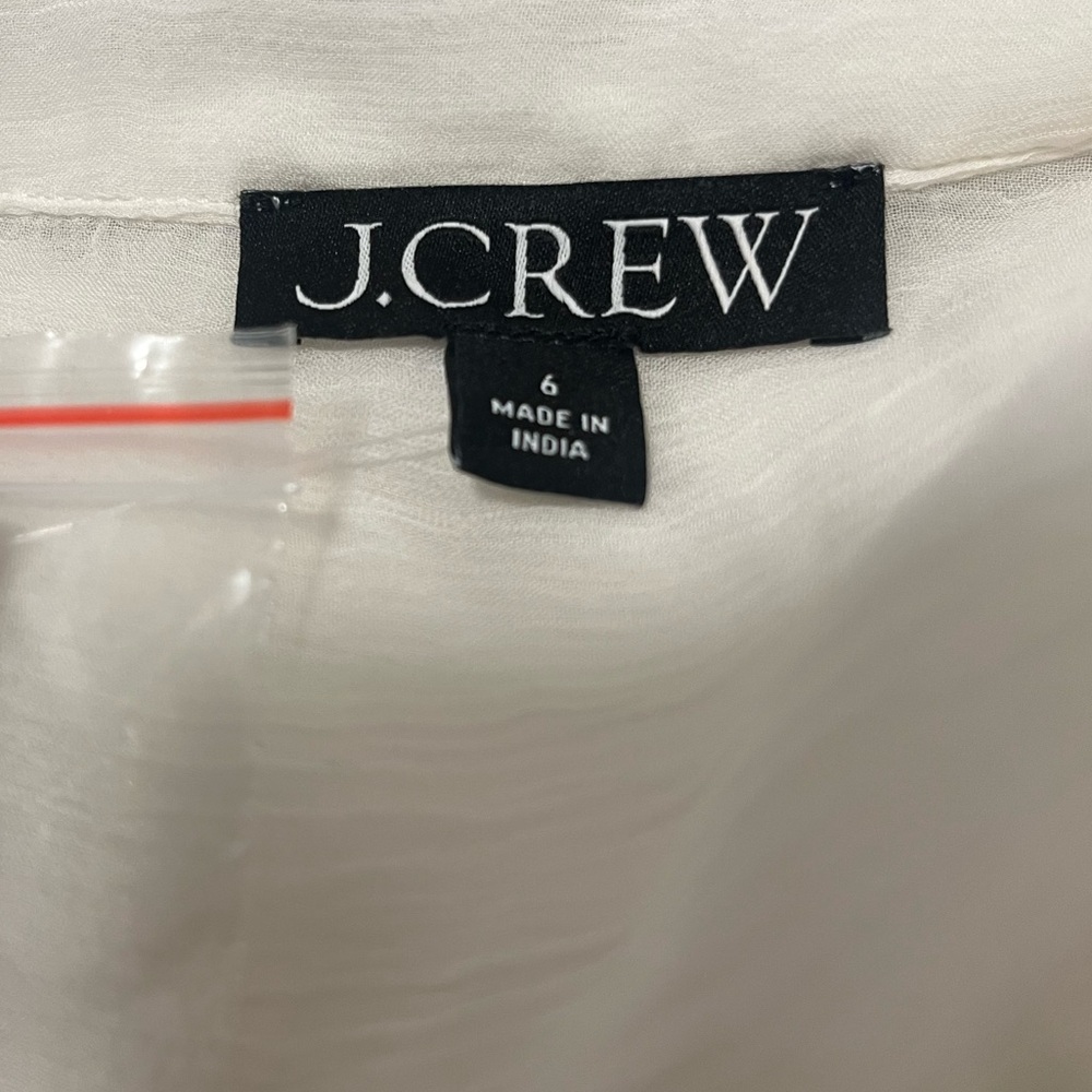J.CREW Ivory Sheer Chiffon Lace
Trim Button Up Shirt Size 6 - NWT - Picture 13 of 15